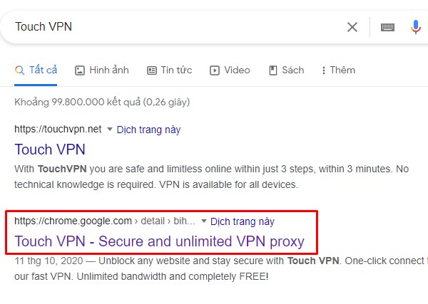 cách cài đặt Touch VPN