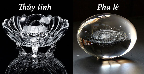 phân loại pha lê với thủy tinh